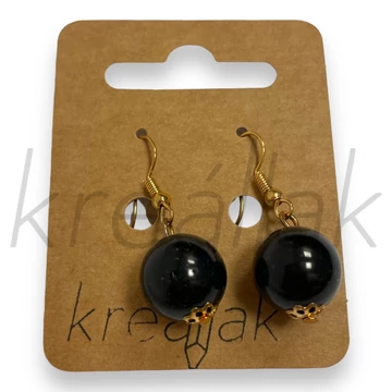 Fülbevaló - Fekete gyöngyös fülbevaló