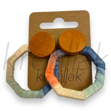 Fülbevaló - Geometrikus fa szalma fülbevaló