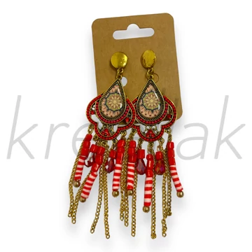 Fülbevaló - Dekoratív piros fülbevaló