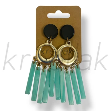 Türkizkék lógó rúd fülbevaló