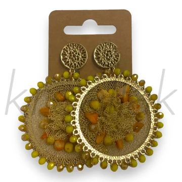 Fülbevaló - Sárga tüllös fülbevaló