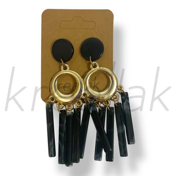 Fekete lógó rúd fülbevaló
