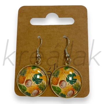 Fülbevaló - Üveglencsés ananászos fülbevaló