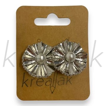 Fülbevaló - Klipszes gyöngyös ezüt fülbevaló