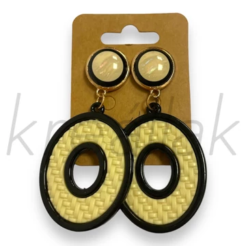 Fülbevaló - Plasztik fekete -fehér fülbevaló