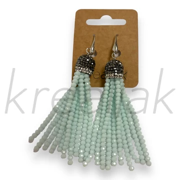 Fülbevaló - Babakék gyöngy bojtos fülbevaló