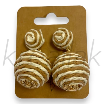 Fülbevaló - Szalma gömb fülbevaló