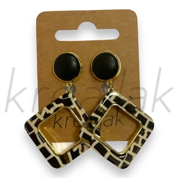 Fülbevaló - Kocka mintás fülbevaló arany