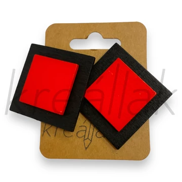 Fülbevaló - Kocka fa fülbevaló