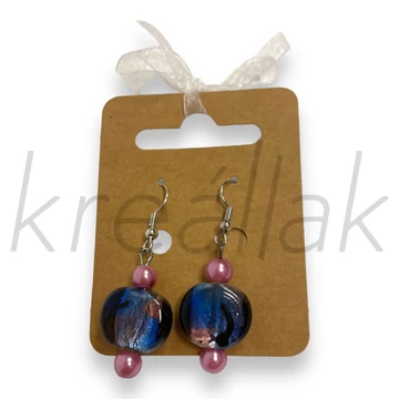 Fülbevaló - Festett cseh üveg fülbevaló