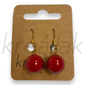 Fülbevaló - Bordó gyöngyös fülbevaló