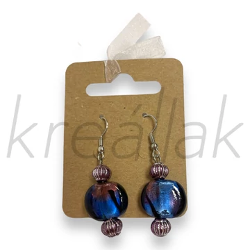 Fülbevaló - Cseh üveggyöngy fülbevaló lila
