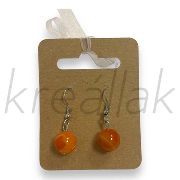Fülbevaló - Festett achát golyó fülbevaló