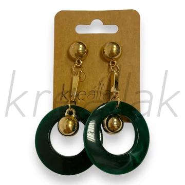 Fülbevaló - Zöld plasztik lógós fülbevaló