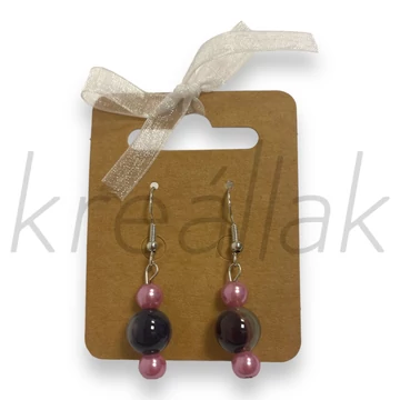 Fülbevaló - Achát lila fülbevaló