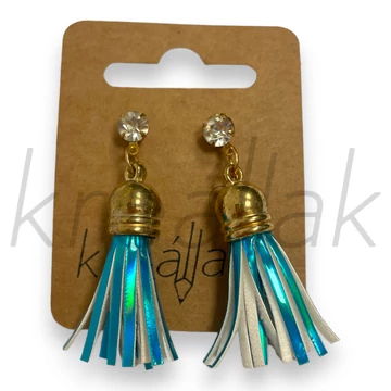 Fülbevaló - Bőr bojtos fülbevaló