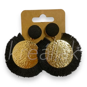 Fülbevaló - Fekete bojtos fülbevaló