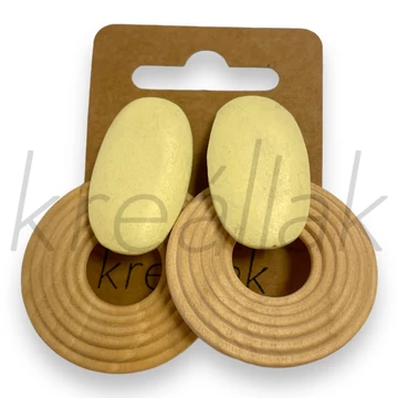 Fülbevaló - Fa natúr karikafülbevaló