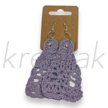 Fülbevaló - Orchidea színű horgolt fülbevaló