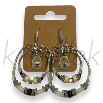 Fülbevaló - Gyöngyös ,szemes fülbevaló szürke