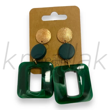 Fülbevaló - Zöld plasztik fülbevaló