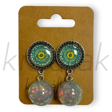 Fülbevaló - Mandala mintás irrizáló fülbevaló