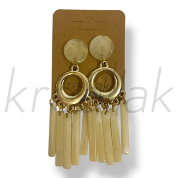 Törtfehér lógó rúd fülbevaló