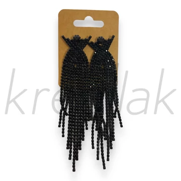 Fülbevaló - Fekete apró köves hosszú fülbevaló
