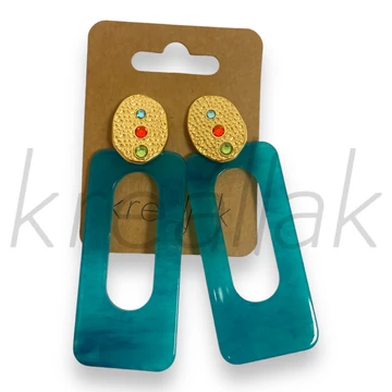 Fülbevaló - Plasztik,köves fülbevaló kék