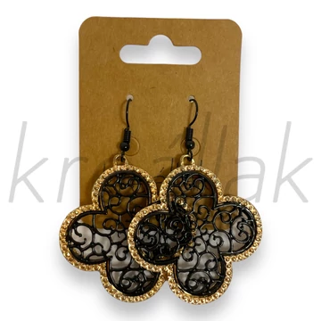 Fülbevaló - Áttört mintás fekete fülbevaló