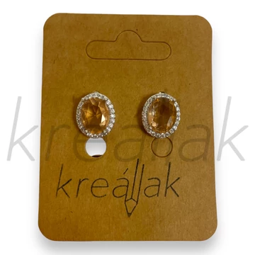 Fülbevaló - Beige köves fülbevaló