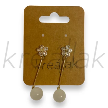 Virágos,gyöngyös hosszú fülbevaló