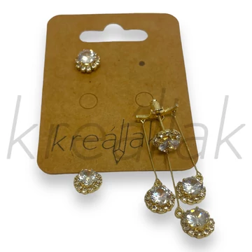 Köves ezüst-arany fülbevaló