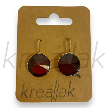 Fülbevaló - Bordó köves fülbevaló