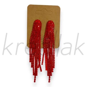 Apró köves fülbevaló piros