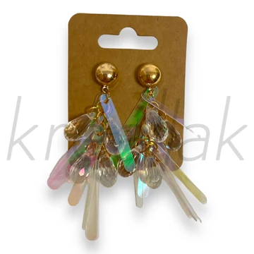 Fülbevaló - Átlátszó flitteres fülbevaló