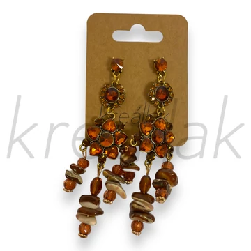 Köves,ásvány fülbevaló bronz