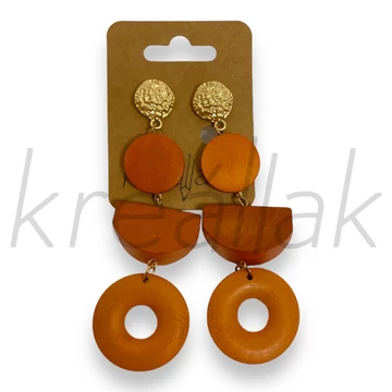 Fülbevaló - Dekoratív narancs fa fülbevaló