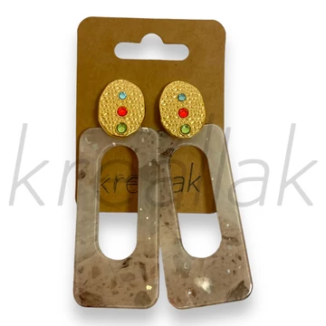 Fülbevaló - Arany plasztik lapos fülbevaló