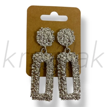 Ezüst színű geometrikus fülbevaló