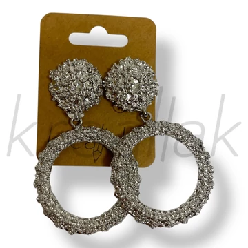 Nagy körös ezüst fülbevaló 