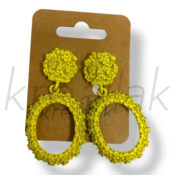 Citromsárga fröcskölt fém fülbevaló
