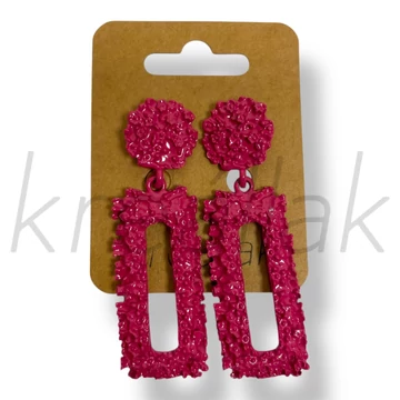 Pink téglalap fém fülbevaló