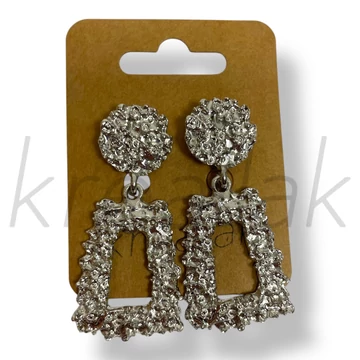 Ezüst színű kis trapéz fülbevaló