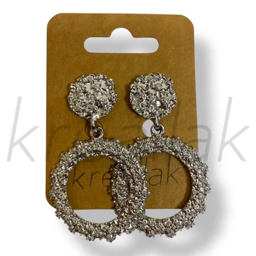 Ezüst színű kör fém fülbevaló