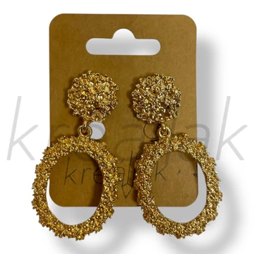 Arany színű ovális fém fülbevaló