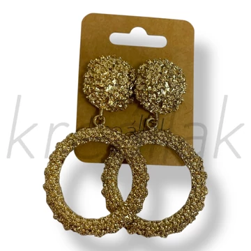 Arany színű nagy kör fém fülbevaló 