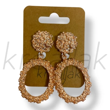 Rosé ovális fém fülbevaló