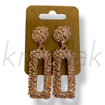 Rosé téglalap fém fülbevaló