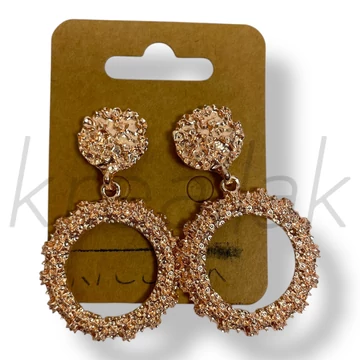 Rosé kis kerek fém fülbevaló 